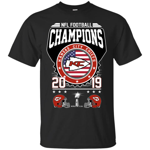 Nfl – Football Champions Kansas City Chiefs Super Bowl 2019 Men Cotton T-Shirt Black / S Men Cotton T-Shirt - parenttees