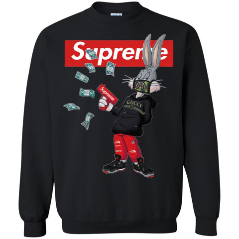 Supreme Rabbit Gucci Gang T-shirt Crewneck Pullover Sweatshirt Black / S Crewneck Pullover Sweatshirt - parenttees