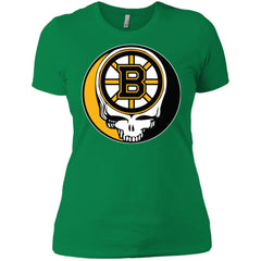 Boston Bruins Grateful Dead Steal Your Face Hockey Nhl Shirts Women Cotton T-Shirt Women Cotton T-Shirt - parenttees