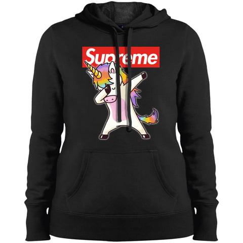 Supreme Unicorn T-shirt Dance Dabbing Unicorn Women Hooded Sweatshirt Black / X-Small Women Hooded Sweatshirt - parenttees