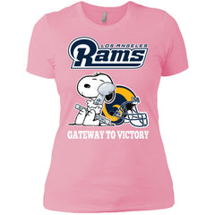 Los Angeles Rams Gateway To Victory Super Bowl 2019 Snoopy Football Nfl Women Cotton T-Shirt Women Cotton T-Shirt - parenttees