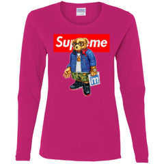 Supreme Bear Style Music T-shirt Women Long Sleeve Shirt Women Long Sleeve Shirt - parenttees