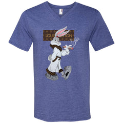 Louis Vuitton Rabbit Smoking Shirt Men V-Neck T-Shirt Men V-Neck T-Shirt - parenttees