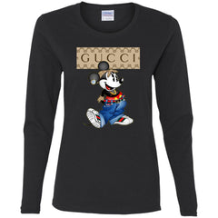 Gucci Mickey Mouse Trending T-Shirt Women Long Sleeve Shirt T-Shirts - parenttees