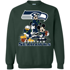 Mickey Mouse Seattle Seahawks American Football Nfl Sports Shirt Crewneck Pullover Sweatshirt Crewneck Pullover Sweatshirt - parenttees