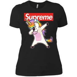 Supreme Unicorn T-shirt Dance Dabbing Unicorn Women Cotton T-Shirt