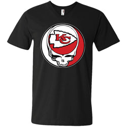 Kansas City Chiefs Grateful Dead Steal Your Face Football Nfl Shirts Men V-Neck T-Shirt