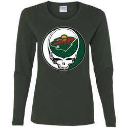 Minnesota Wild Grateful Dead Steal Your Face Hockey Nhl Shirts Women Long Sleeve Shirt