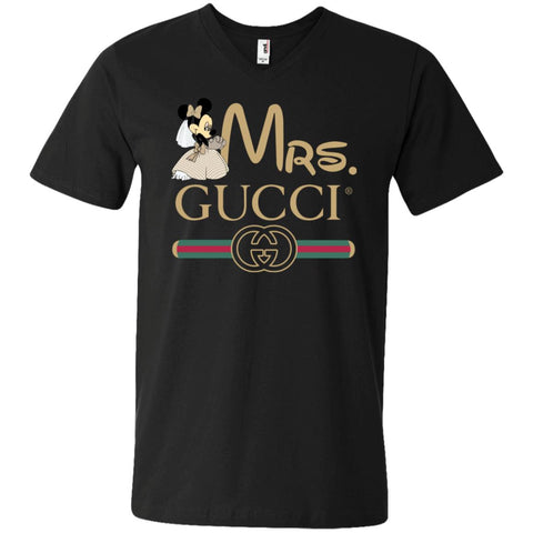 Gucci Couple Disney Minnie Valentine's Day T-shirt Men V-Neck T-Shirt Black / S Men V-Neck T-Shirt - parenttees