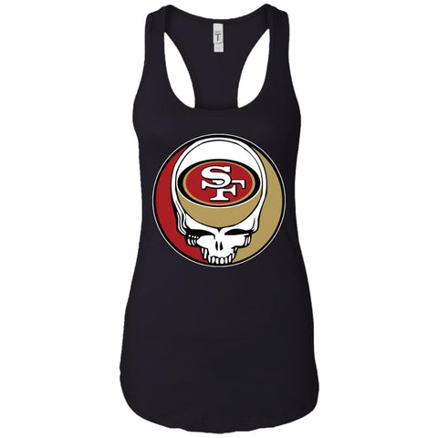 San Francisco 49ers Grateful Dead Steal Your Face Football Nfl Shirts Women Tank Top Black / X-Small Women Tank Top - parenttees