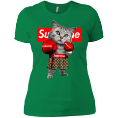 Supreme Boxing Cat Best Funny T-shirt Women Cotton T-Shirt Women Cotton T-Shirt - parenttees