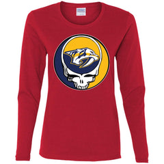 Nashville Predators Grateful Dead Steal Your Face Hockey Nhl Shirts Women Long Sleeve Shirt Women Long Sleeve Shirt - parenttees