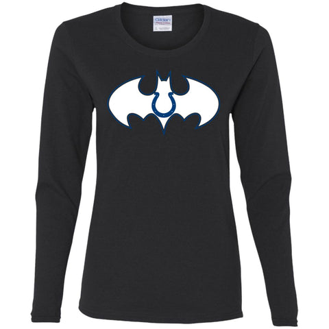 We Are The Indianapolis Colts Batman Nfl Mashup Women Long Sleeve Shirt Black / S Women Long Sleeve Shirt - parenttees