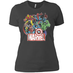 Marvel Avengers Team Retro Comic Vintage Graphic Women Cotton T-Shirt Women Cotton T-Shirt - parenttees