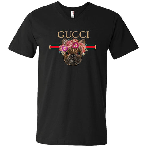 Gucci New Style Bull Dogs T-shirt Men V-Neck T-Shirt Black / S Men V-Neck T-Shirt - parenttees