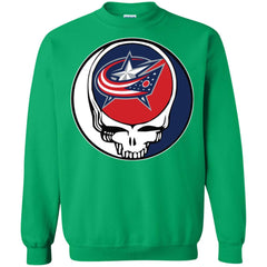 Columbus Blue Grateful Dead Steal Your Face Hockey Nhl Shirts Crewneck Pullover Sweatshirt Crewneck Pullover Sweatshirt - parenttees