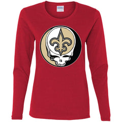 New Orleans Saints Grateful Dead Steal Your Face Football Nfl Shirts Women Long Sleeve Shirt Women Long Sleeve Shirt - parenttees