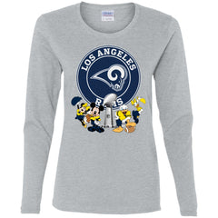 Nfl – Los Angeles Rams Super Bowl 2019 Mickey Mouse Minnie Mouse Donald Duck Daisy Duck Football Women Long Sleeve Shirt Women Long Sleeve Shirt - parenttees