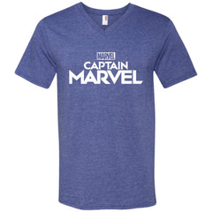 Marvel Captain Marvel Movie Logo White Men V-Neck T-Shirt Men V-Neck T-Shirt - parenttees