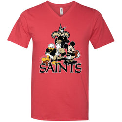 Mickey Mouse New Orleans Saints American Football Nfl Sports Shirt Men V-Neck T-Shirt