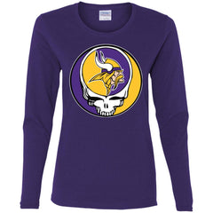 Minnesota Vikings Grateful Dead Steal Your Face Football Nfl Shirts Women Long Sleeve Shirt Women Long Sleeve Shirt - parenttees