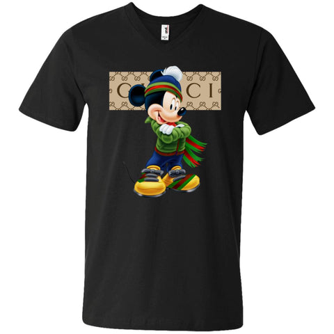 Gucci Trending Mickey T-shirt Men V-Neck T-Shirt Black / S Men V-Neck T-Shirt - parenttees