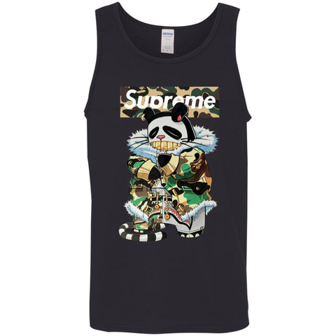 Supreme Panda Kung Fu T-shirt Men Cotton Tank Black / X-Small Men Cotton Tank - parenttees