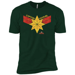 Captain Marvel Distressed Star Ribbon Logo Men Short Sleeve T-Shirt