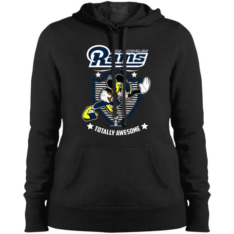 Nfl – Los Angeles Rams Totally Awesome Mickey Mouse Super Bowl 2019 Football Women Hooded Sweatshirt Black / X-Small Women Hooded Sweatshirt - parenttees