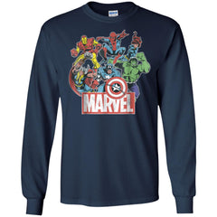 Marvel Avengers Team Retro Comic Vintage Graphic Men Long Sleeve Shirt Men Long Sleeve Shirt - parenttees