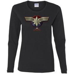 Marvel Captain Marvel Movie Chest Symbol Women Long Sleeve Shirt