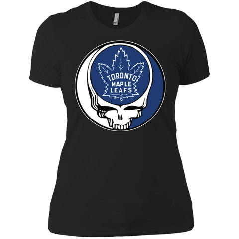 Toronto Maple Leafs Grateful Dead Steal Your Face Hockey Nhl Shirts Women Cotton T-Shirt Black / X-Small Women Cotton T-Shirt - parenttees