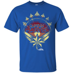 Captain Marvel Yellow Red Plane Flight Logo Men Cotton T-Shirt Men Cotton T-Shirt - parenttees