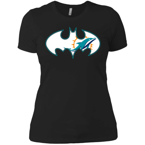 We Are The Miami Dolphins Batman Nfl Mashup Women Cotton T-Shirt Black / X-Small Women Cotton T-Shirt - parenttees