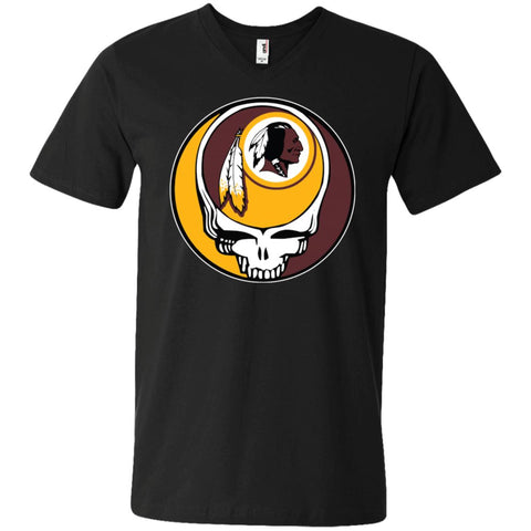 Washington Redskins Grateful Dead Steal Your Face Football Nfl Shirts Men V-Neck T-Shirt Black / S Men V-Neck T-Shirt - parenttees