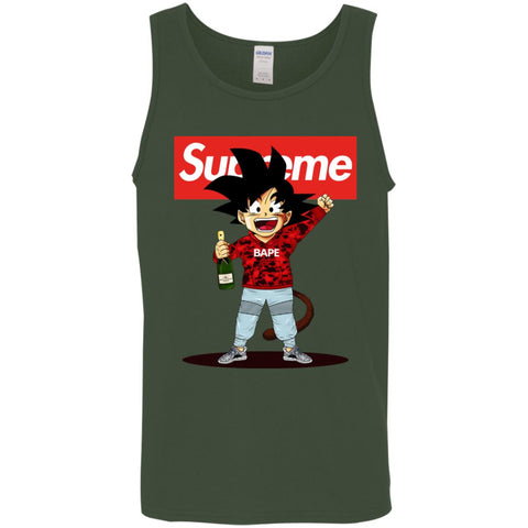 Supreme Songoku T-shirt Men Cotton Tank Black / X-Small Men Cotton Tank - parenttees