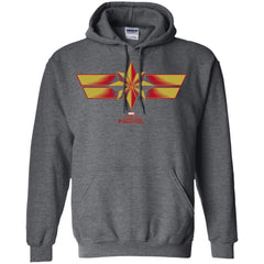 Marvel Captain Marvel Retro Red Yellow Logo Pullover Hoodie Sweatshirt Pullover Hoodie Sweatshirt - parenttees