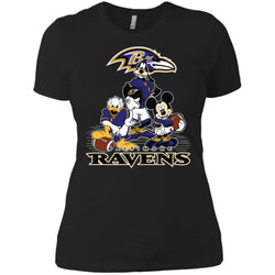 Mickey Mouse Baltimore Ravens American Football Nfl Sports Shirt Women Cotton T-Shirt