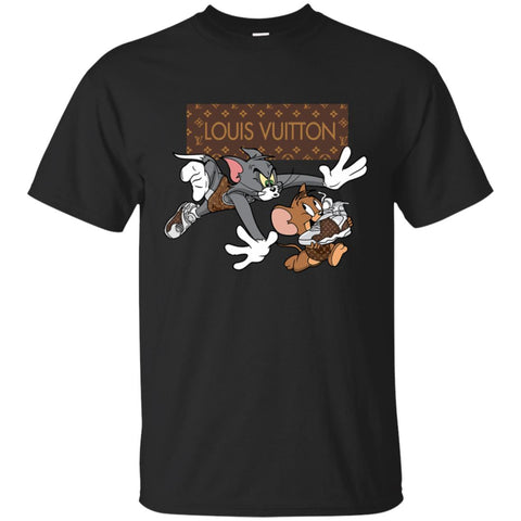 Louis Vuitton Cartoon Tom And Jerry T-shirt Men Cotton T-Shirt Black / S Men Cotton T-Shirt - parenttees