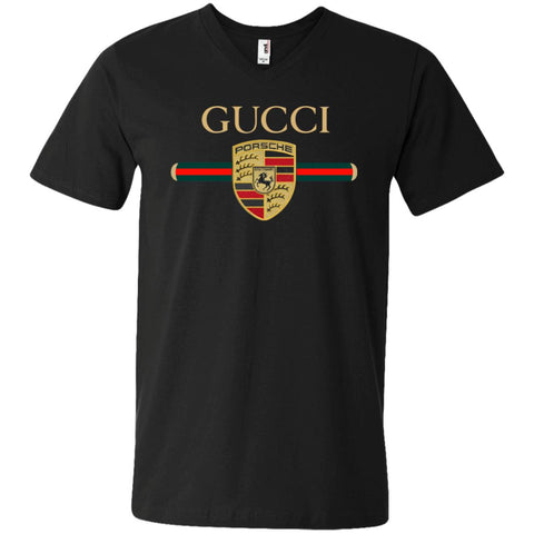 New Gucci Porsche Shirt Men V-Neck T-Shirt Black / S Men V-Neck T-Shirt - parenttees