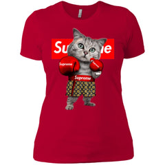 Supreme Boxing Cat Best Funny T-shirt Women Cotton T-Shirt Women Cotton T-Shirt - parenttees