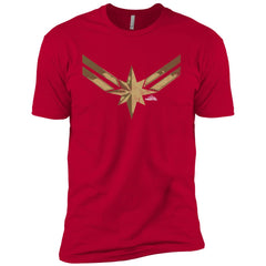 Captain Marvel Simple Gold Shadowed Logo Men Short Sleeve T-Shirt Men Short Sleeve T-Shirt - parenttees