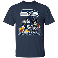 Mickey Mouse Seattle Seahawks American Football Nfl Sports Shirt Men Cotton T-Shirt Men Cotton T-Shirt - parenttees