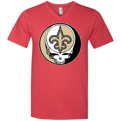 New Orleans Saints Grateful Dead Steal Your Face Football Nfl Shirts Men V-Neck T-Shirt