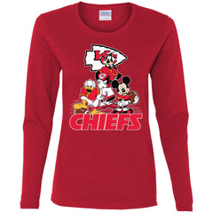 Mickey Mouse Kansas City Chiefs American Football Nfl Sports Shirt Women Long Sleeve Shirt Women Long Sleeve Shirt - parenttees