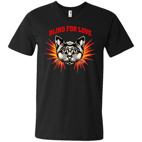 Gucci 2018 Cat Blind For You T-shirt Men V-Neck T-Shirt Black / S Men V-Neck T-Shirt - parenttees