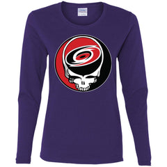 Carolina Hurricanes Grateful Dead Steal Your Face Hockey Nhl Shirts Women Long Sleeve Shirt Women Long Sleeve Shirt - parenttees