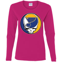 St Louis Blues Grateful Dead Steal Your Face Hockey Nhl Shirts Women Long Sleeve Shirt Women Long Sleeve Shirt - parenttees