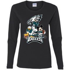 Mickey Mouse Philadelphia Eagle American Football Nfl Sports Shirt Women Long Sleeve Shirt Women Long Sleeve Shirt - parenttees