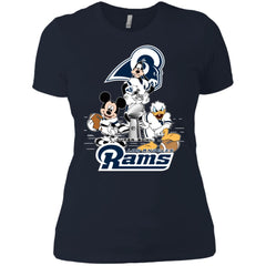 Nfl – Los Angeles Rams Donald Duck Goofy Mickey Mouse Super Bowl 2019 Football Women Cotton T-Shirt Women Cotton T-Shirt - parenttees